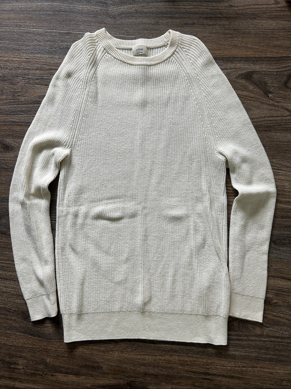 Wilfred Knit Wool Blend Ribbed Crewneck Long Sleeve Sweater
